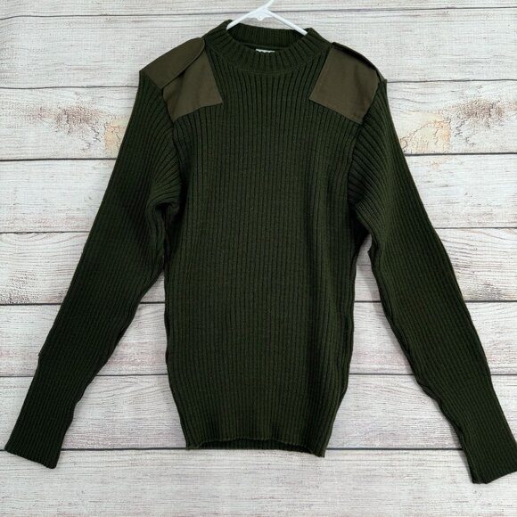 Defense Logistics Agency Valor Rib Knit Commando Shirt Sweater‎ Men's 40 Green - Picture 1 of 10